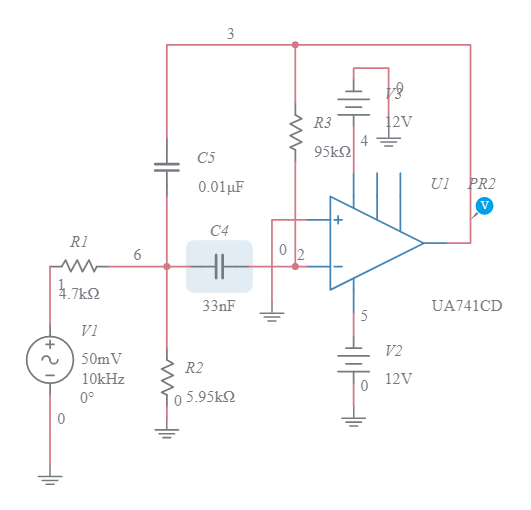 Butterworth Narrow Bandpass Filter (1) - Multisim Live