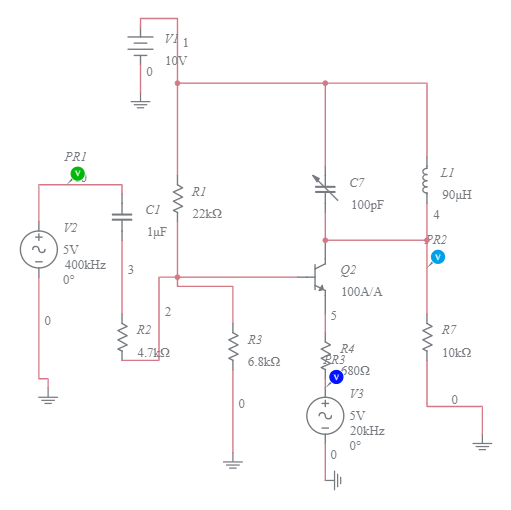 FM modulation circuit. - Multisim Live