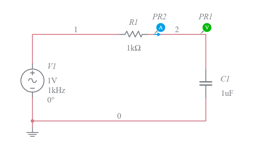 Basic RC Circuit low pass filter simple dk - Multisim Live