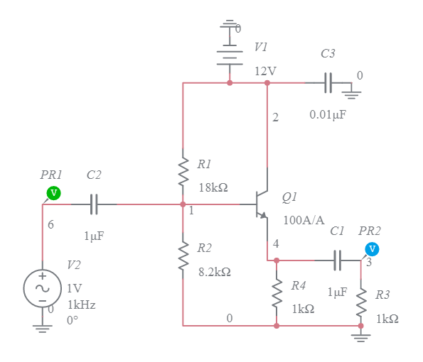 Common Collector Amplifier - Multisim Live