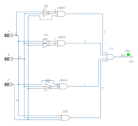 SOP Question S3 Logic Gates - Multisim Live