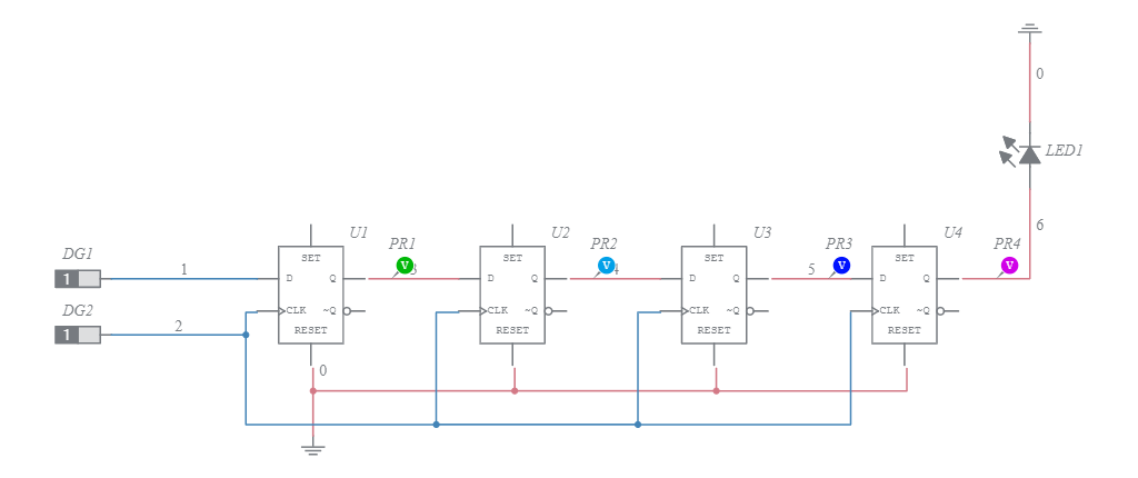 SISO Shift Register-0021 - Multisim Live