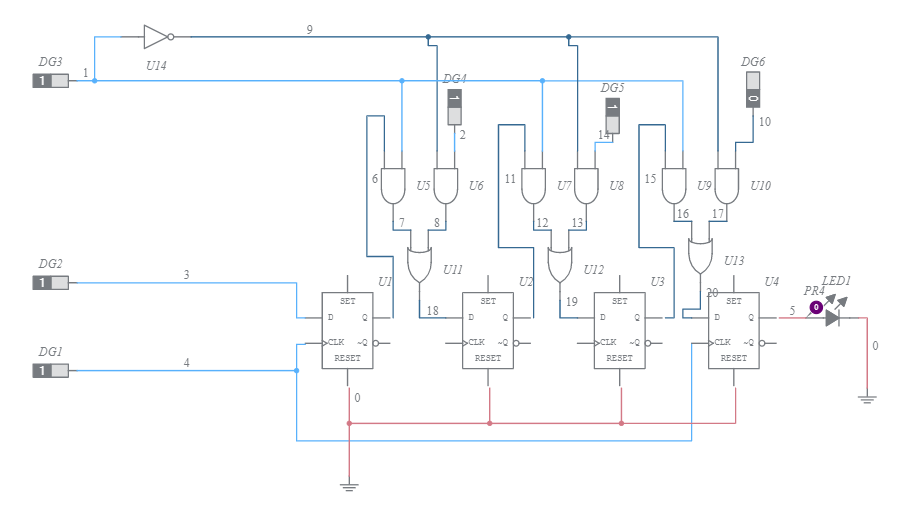 PISO Shift Register-0021 - Multisim Live