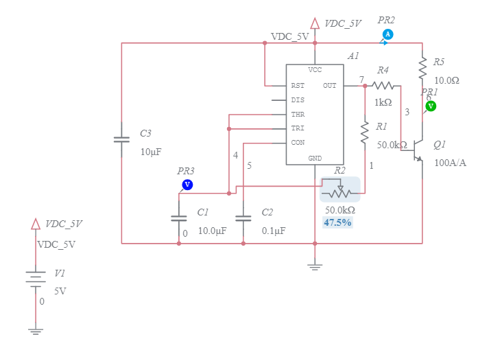 555 Timer Servo Controller - Multisim Live