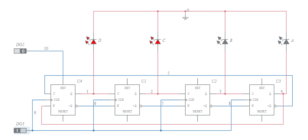 Johnson Counter - Multisim Live