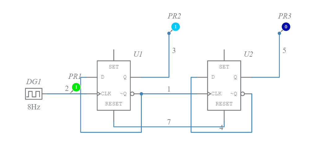 2-Bit Asynchronous Counter - Multisim Live