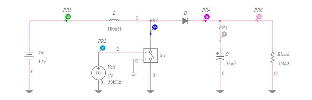 Copy of Step-Up DC To DC Converter - Multisim Live