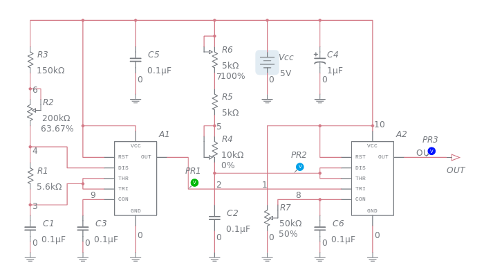 555 Timer Servo Motor Controller (1) - Multisim Live