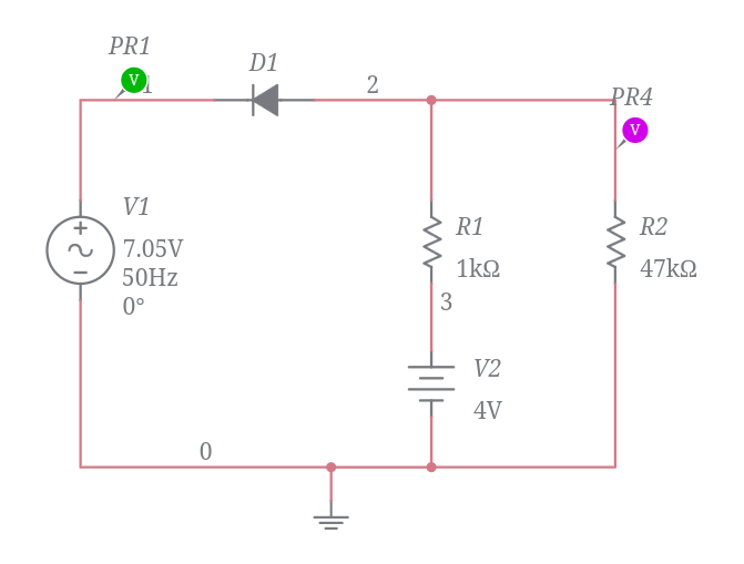 Biased Positive Series Clipper - Multisim Live