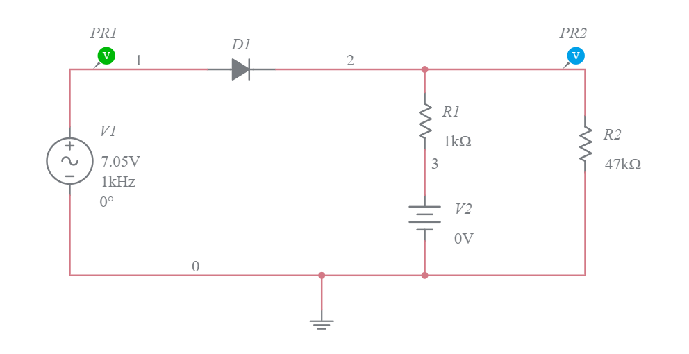 Biased negative series clipper - Multisim Live