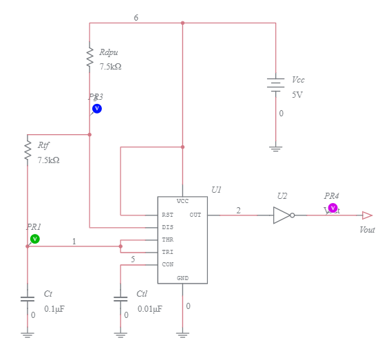 555 inverted astable timer - Multisim Live