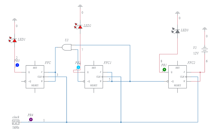 3-Bit Synchronous Down Counter (1) - Multisim Live