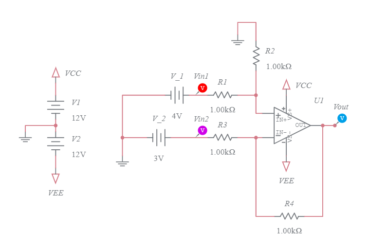 OpAmp - Differential Amplifier - 01 - Multisim Live