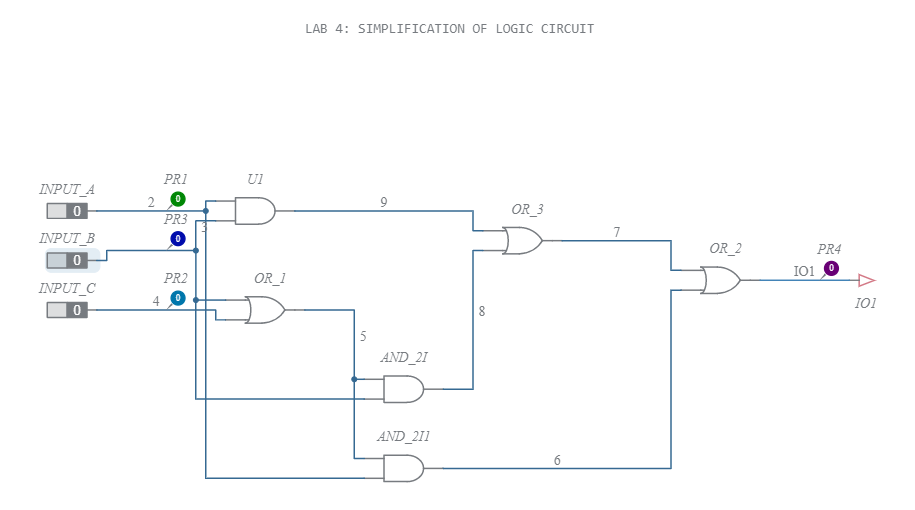 LAB 4 SIMPLIFICATION OF LOGIC CIRCUIT - Multisim Live