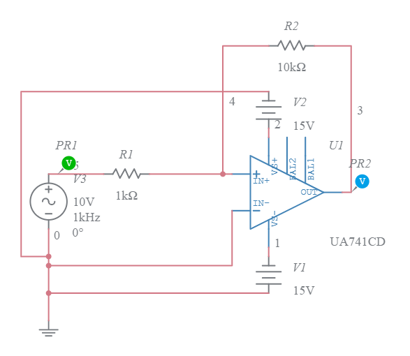 Non-Inverting Schmitt Trigger Devresi - Multisim Live