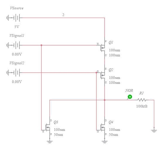 CMOS NOR Gate - Multisim Live