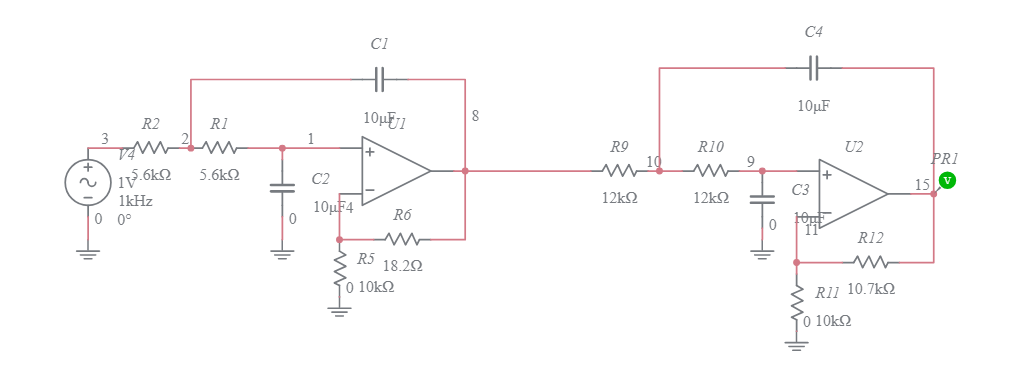 Copy of 4th Order Low-Pass Sallen-Key Filters - Multisim Live