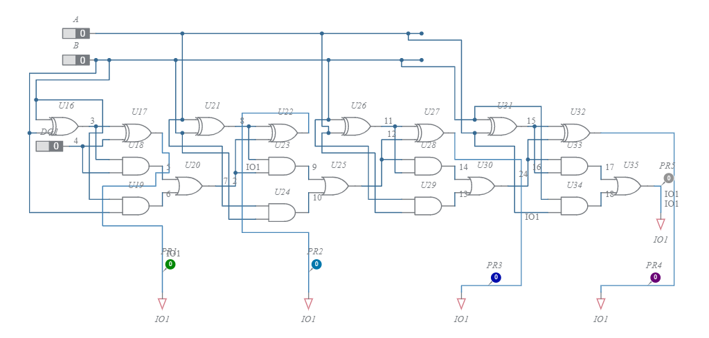 4 bit carry look ahead adder - Multisim Live