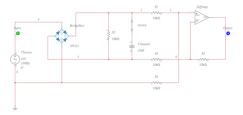 Full Wave Rectifier Multisim Live