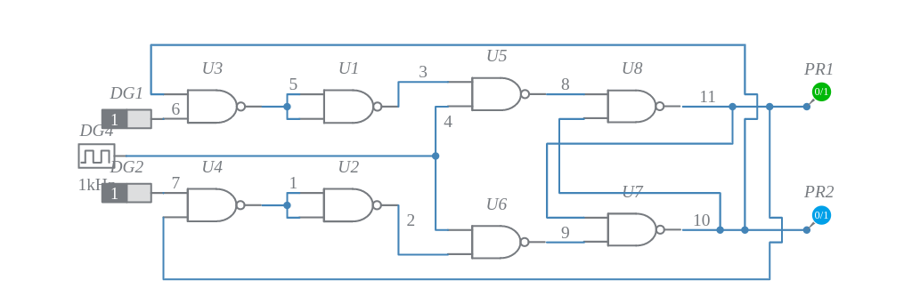 Jk flip flop -2 using NAND gate - Multisim Live