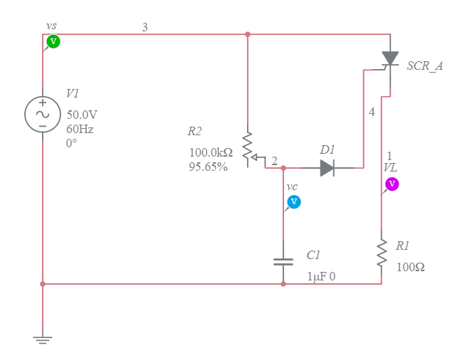 Copy of RC Triggering SCR (1) - Multisim Live