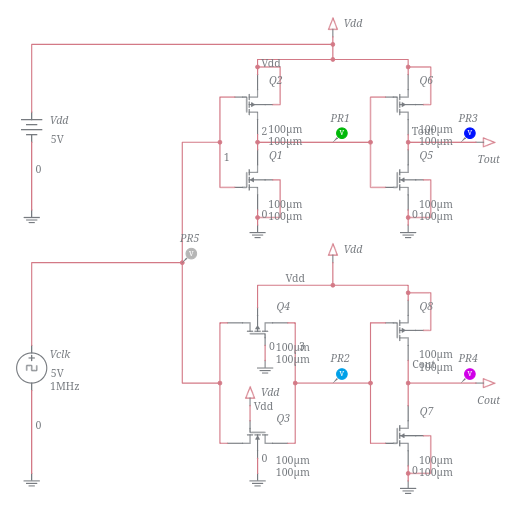 CMOS Delay-Equalized True/Complement Gate - Multisim Live