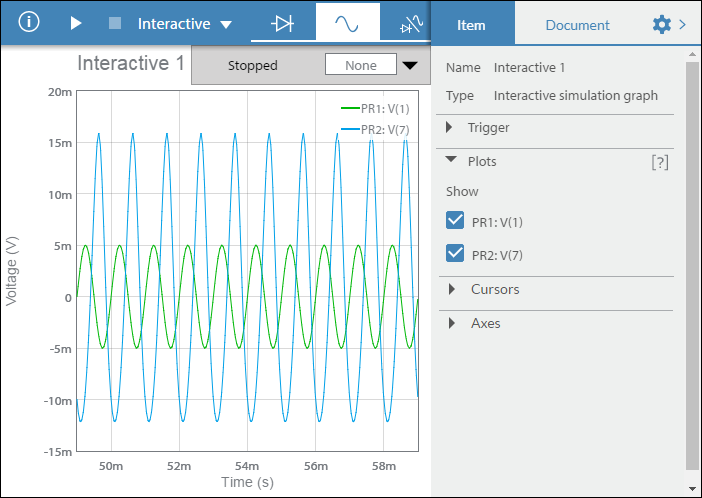 interactive simulation graph plots